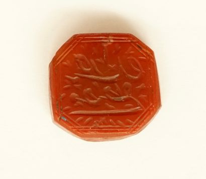 Octagonal intaglio with a kufic writing....