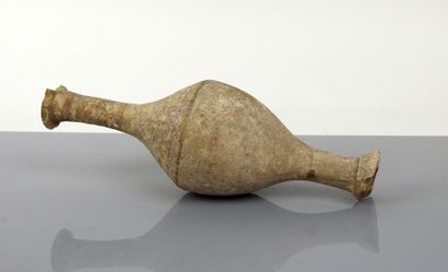 Amphorisk with high neck decorated with brown...