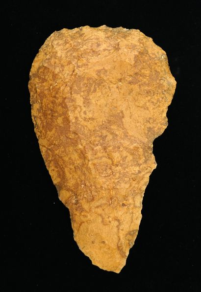 Important brown flint biface. Acheulean....
