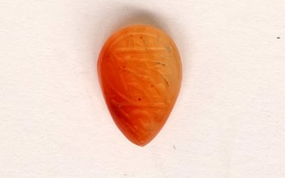 Intaglio in the shape of a drop with a kufic...