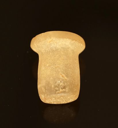 Rock crystal labret in the shape of a mushroom....