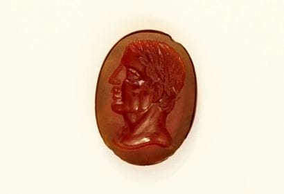 Intaglio with a finely engraved profile of...