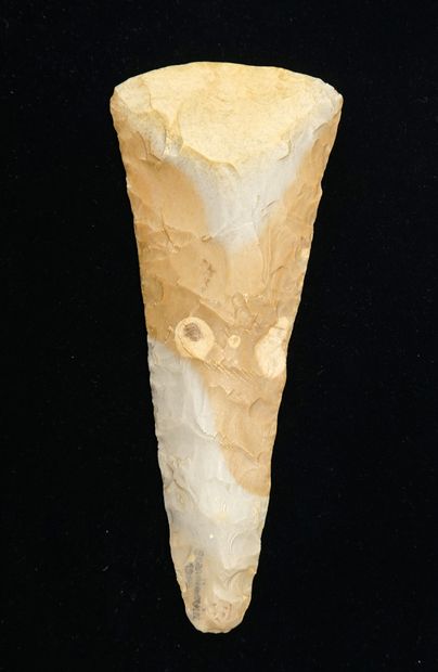 Blond flint ceremonial axe in the shape of...
