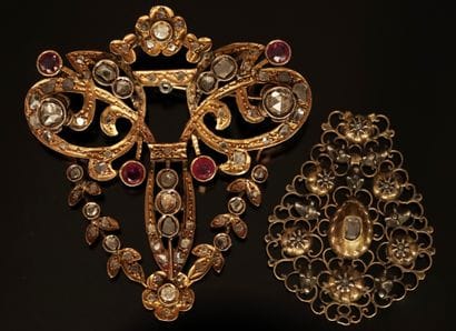 ENSEMBLE en argent et or rose 18k (750/°°)...