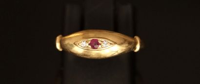 JONC RING in 18K (750/°°) yellow gold set...