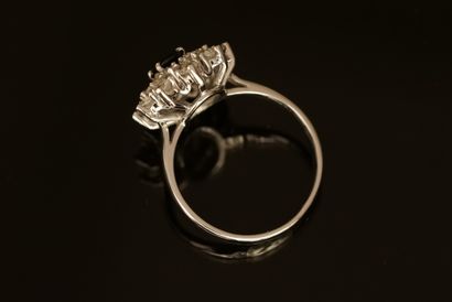 Daisy ring in 18k white gold (750/°°) set...
