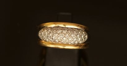 Yellow gold and 18k (750/°°) white gold ring...