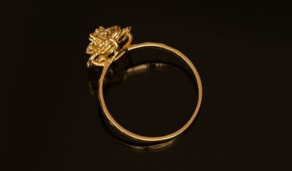 RING in 18k yellow gold (750/°°) with clover...