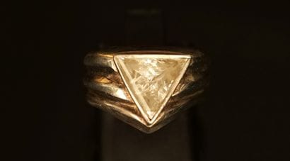 Small finger ring in silver 925/°° with gadroons,...