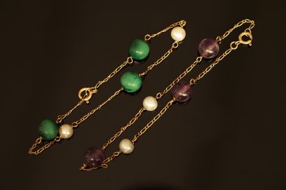 SET of 2 MARSEILLAIS BRACELETS in 18K yellow...