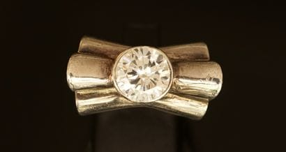 Art Deco style silver ring 925/°° representing...