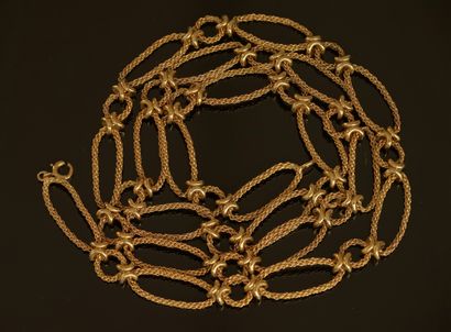 18K (750/°°) yellow gold SAUTOIR, twisted...