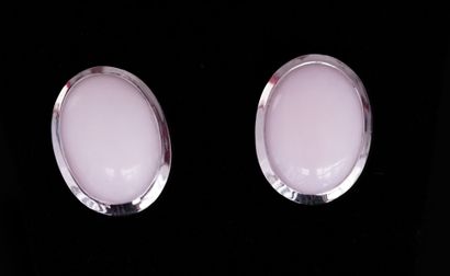 PAIR OF EAR PINS in silver 925/°° set with...