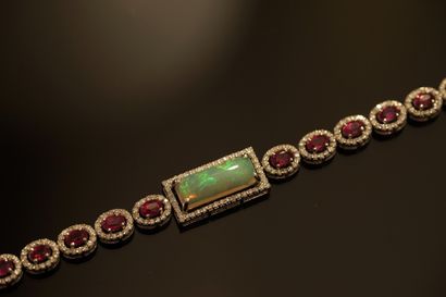 BRACELET line in 14k (585/°°) white gold...
