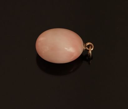 PENDANT composed of a drop pearl fancy pink...
