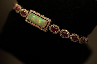 BRACELET line in 14k (585/°°) white gold...