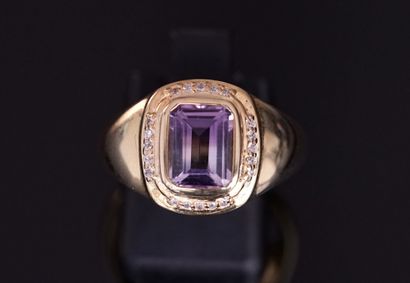 Silver ring gilded (vermeil) 925/°° centered...