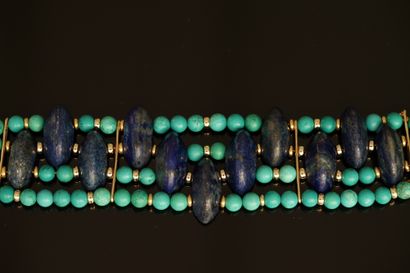 BRACELET with 4 rows of turquoise beads (possibly...