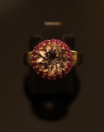 Silver ring gilded (vermeil) 925/°° centered...