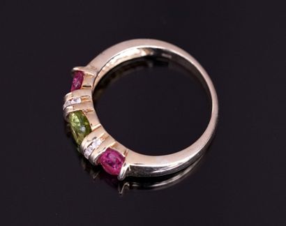 RING in silver gilt 925/°° (vermeil) set...