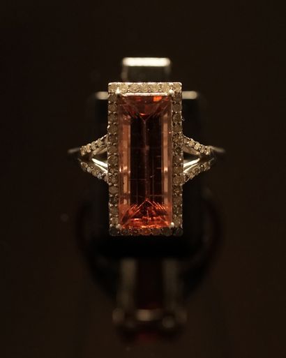Silver ring 925/°° centered with a rectangular...