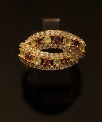 RING in silver gilt (vermeil) 925/°° set...