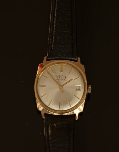 MYR PRIMA - Automatic watch in gold plated,...
