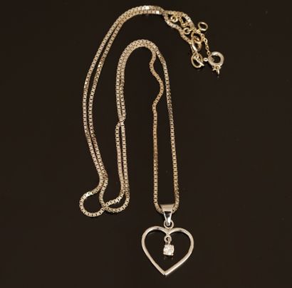 18K (750/°°) white gold CHAIN and PENDANT,...