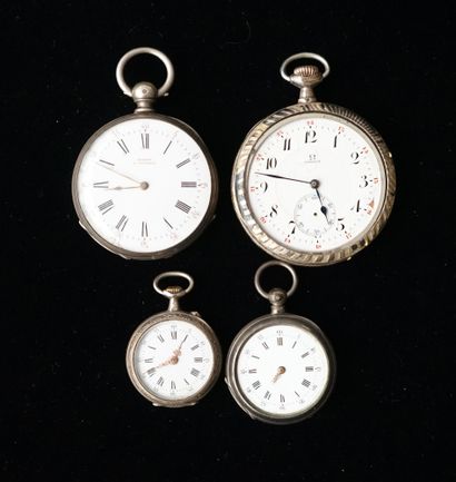 SET of 4 pocket watches (one Omega) to restore....