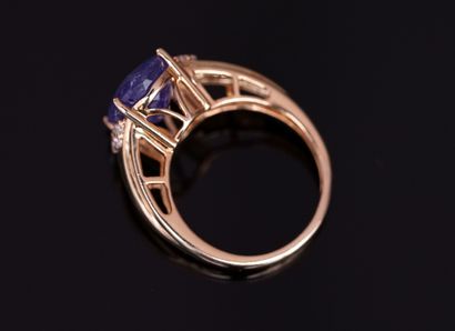 Gilded silver ring (vermeil) 925/°° centered...