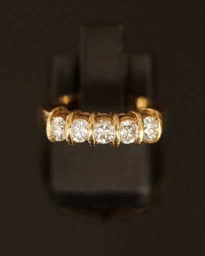 Garters ring in 18K (750/°°) yellow gold,...
