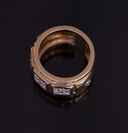 BAND RING in 18k yellow gold (750/°°°) set...