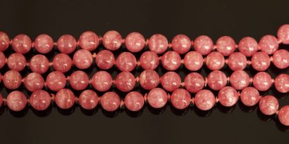 BRACELET with 4 rows of rhodochrosite balls....