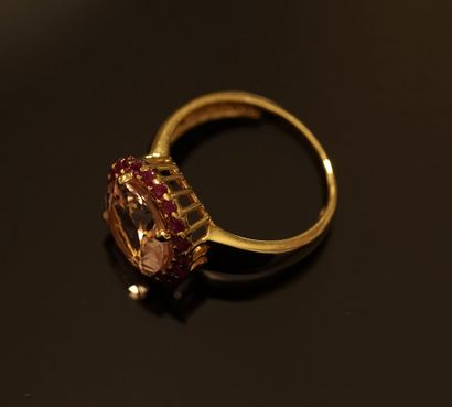 Silver ring gilded (vermeil) 925/°° centered...