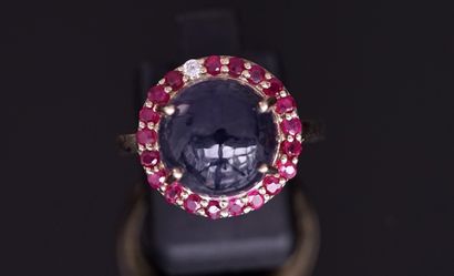 925 gold-plated silver ring centered on a...