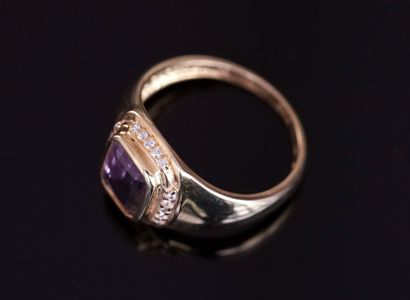 Silver ring gilded (vermeil) 925/°° centered...