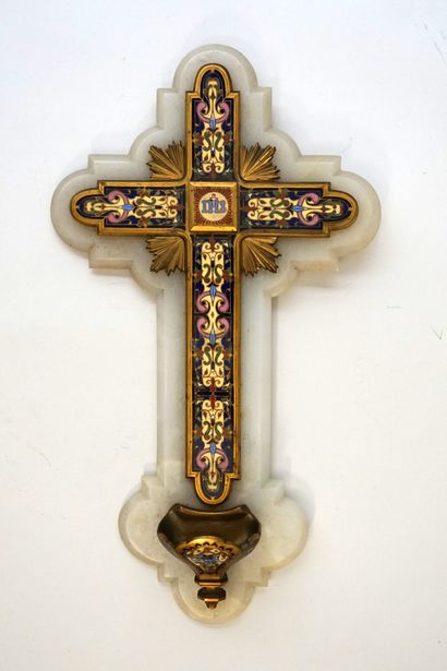 CROSS BENITIER in bronze or brass enamelled...