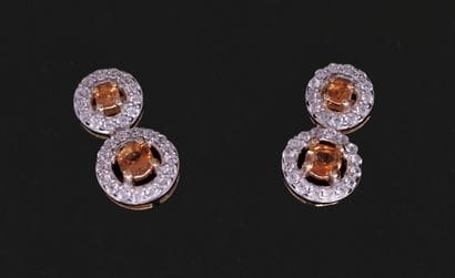 PAIR OF EARRINGS in gilt silver 925/°° (vermeil)...