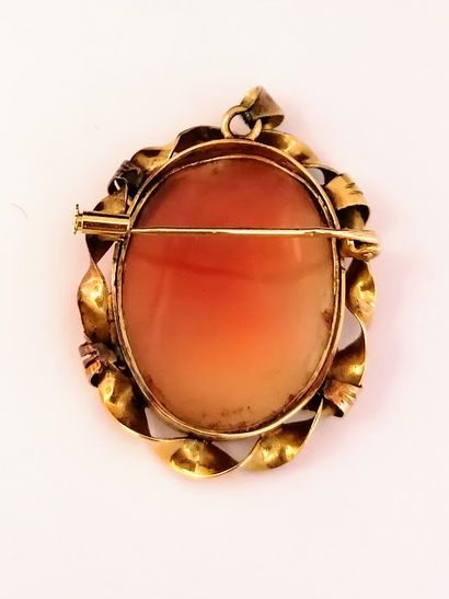 18K (750°) rose gold BROCHURE PENDANT, set...