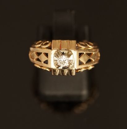 JONC ring in 18k (750/°°) yellow gold, art...