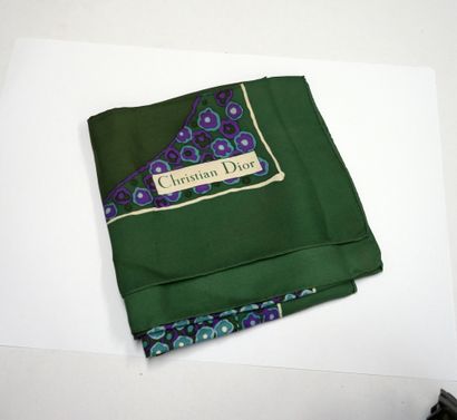 CHRISTIAN DIOR - Square silk scarf in shades...