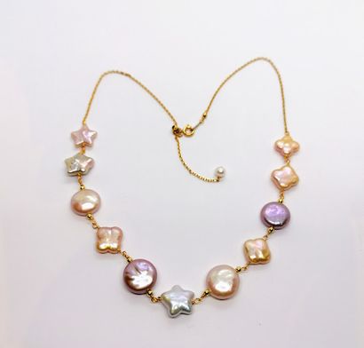 NECKLACE made of silver vermeil and fresh...
