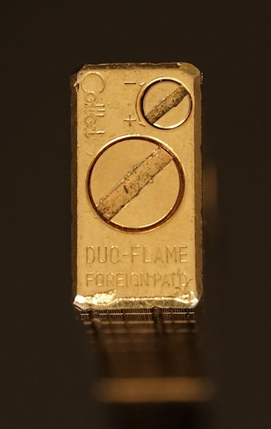 COLIBRI DUO FLAME - Gold plated BRIQUET with...