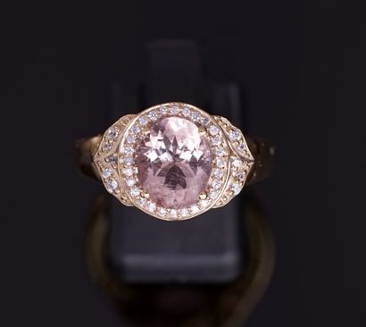 Silver ring gilded (vermeil) 925/°° centered...