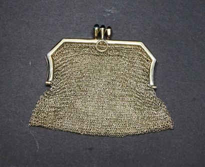 Silver purse 900/°° gilded (vermeil), with...