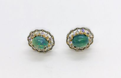 Pair of silver 925/°° and vermeil EARRINGS...