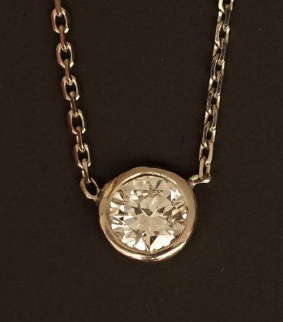 PENDANT and CHAIN in 18k (750/°°) white gold...
