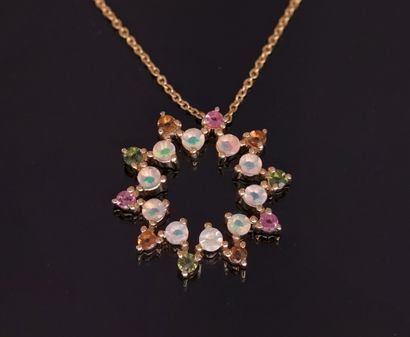 NECKLACE in gilded silver 925/°° (vermeil)...