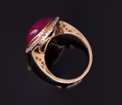 RING in silver gilt (vermeil) 925/°° centered...