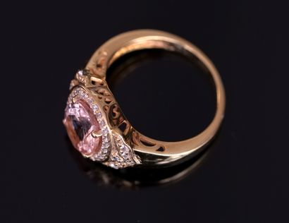 Silver ring gilded (vermeil) 925/°° centered...